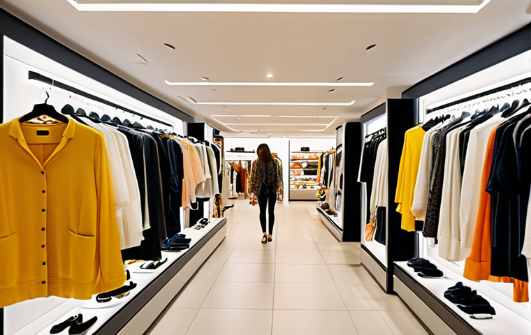 **

A modern clothing store interior with stylish displays. Subtle, diffused lighting highlights fashionable clothes. The air is filled with an almost invisible, refreshing citrus scent, creating an inviting atmosphere. Shoppers are browsing comfortably, looking relaxed and engaged. Focus on conveying a sense of freshness, style, and a positive shopping experience.

**
